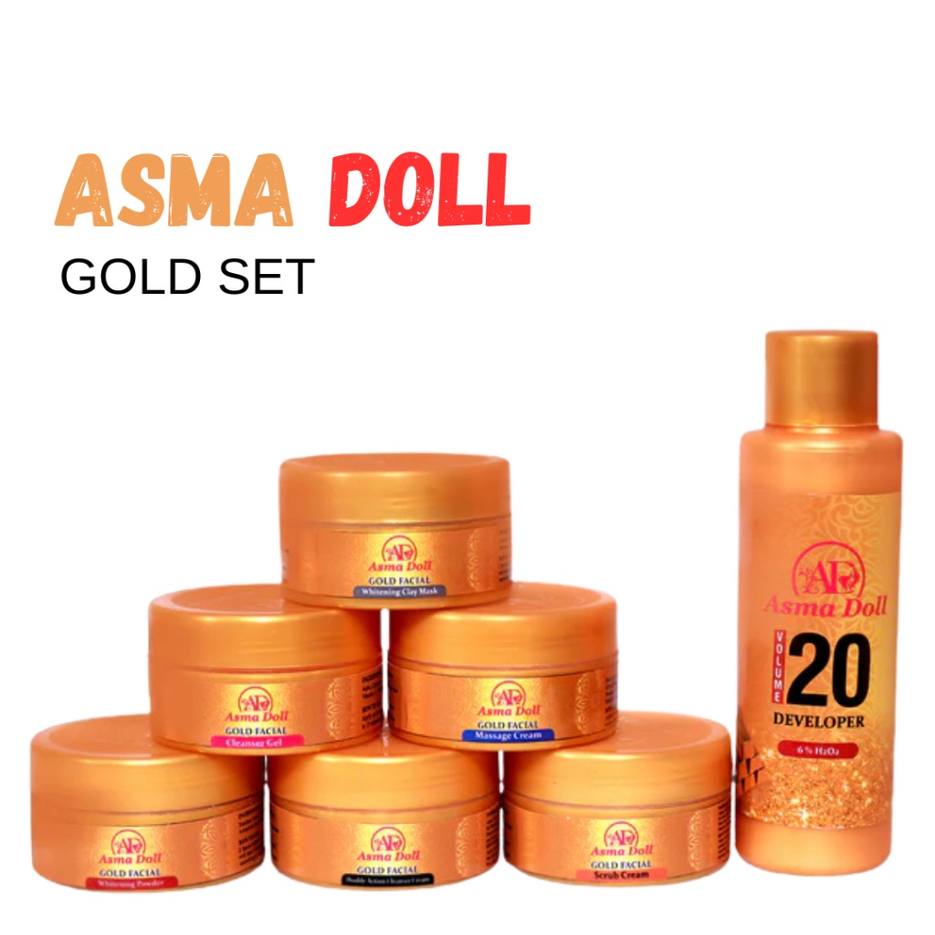 Asma Doll Skincare Gold Set Full Kit 7 Packs